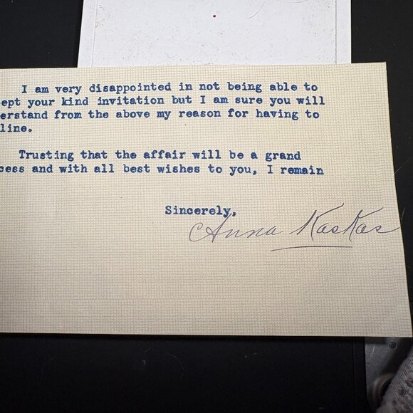 Anna Kaskas Autograph Signed Slip – American Contralto Opera Singer - Vintage - Picture 1 of 1